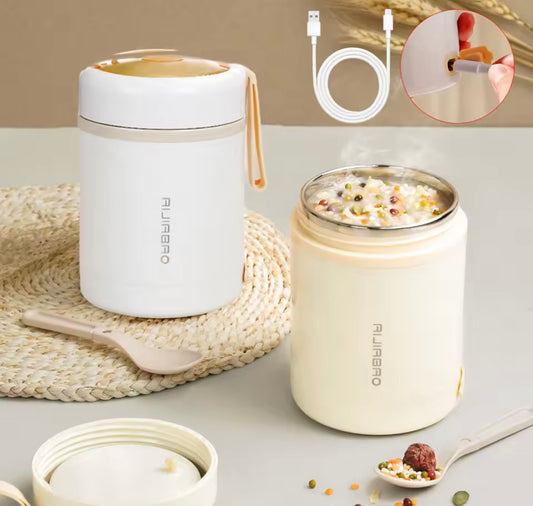 صندوق طعام كهربائي من الفولاذ المقاوم للصدأ بسعة 600 مل