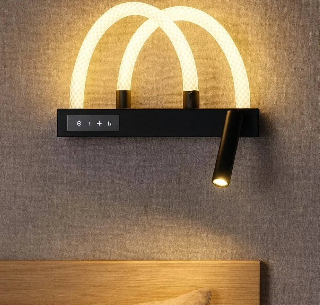 مصباح جداري LED فاخر بإضاءة مزدوجة وذراع قراءة — رفاهية تزيّن غرفتك وتغيّر أجواءها! ✨💡
