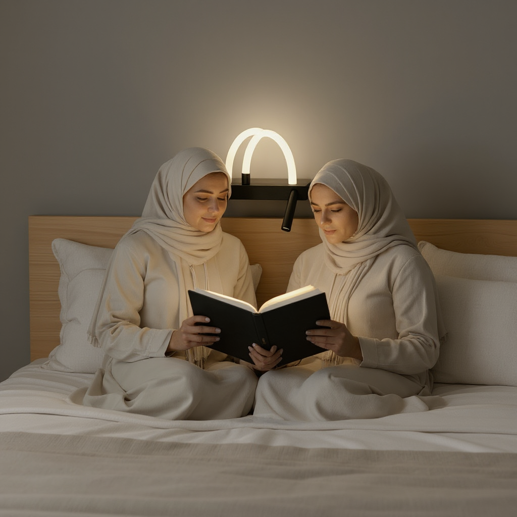 مصباح جداري LED فاخر بإضاءة مزدوجة وذراع قراءة — رفاهية تزيّن غرفتك وتغيّر أجواءها! ✨💡