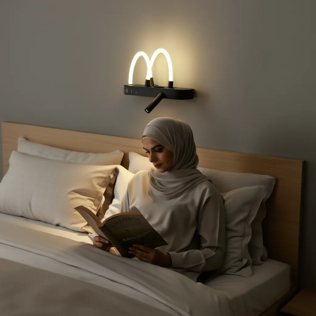 مصباح جداري LED فاخر بإضاءة مزدوجة وذراع قراءة — رفاهية تزيّن غرفتك وتغيّر أجواءها! ✨💡